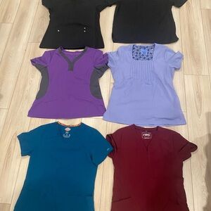 Medical scrub tops lot of 6 size m
